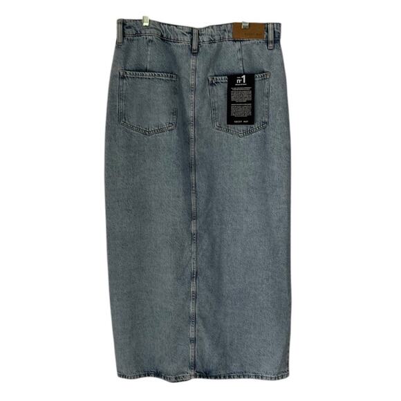 NWOT Noisy May Colorblock Front Slit Denim Midi Skirt – Sz Large - Picture 7 of 8